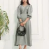 Grey Silk Maxi Dress