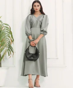 Grey Silk Maxi Dress